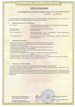 12.03.2015 Полевской - ЗАО СиБиСи(Япония) г.Москва. Приложение к сертификату Видеокамеры для систем охранного видеонаблюдения т.м.GANZ. ТР ТС 020/2011
