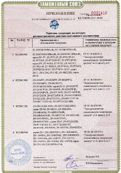 24.03.2019 Полевской - ЗАО Хиквижн. Приложение к сертификату Взрывазащитные видиокамеры. ТР ТС 020/2011